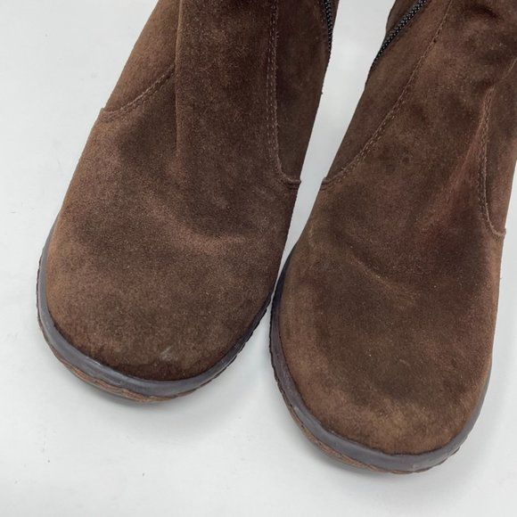 Strictly Comfort Womens Brown Suede Leather Zip, Heel Bootie Size 10 - Picture 3 of 11